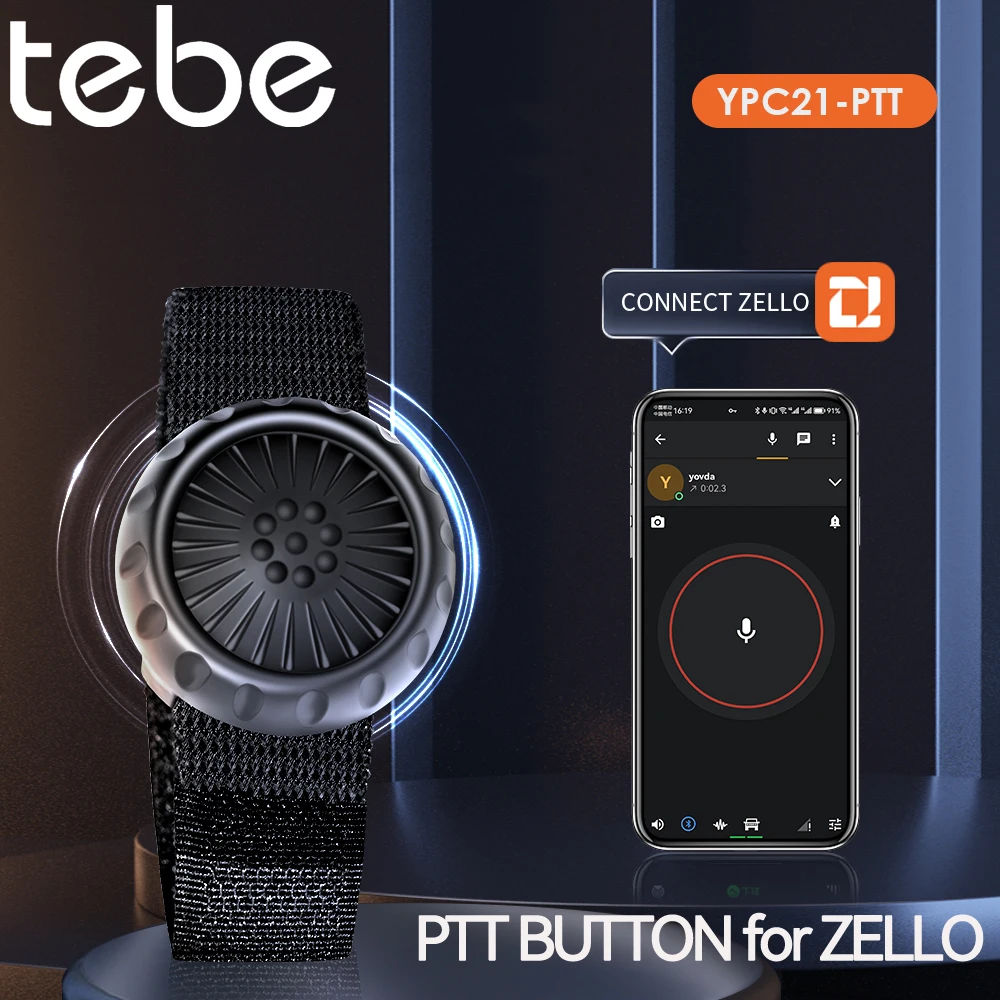 Tebe Wireless Bluetooth PTT Walkie Talkie Control Button with