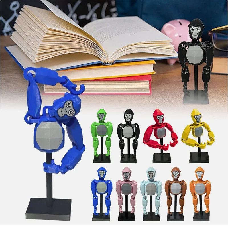 Gorilla Tag Flexy Fidget Figurine - 3D Printed Cartoon Monkey Desktop Decor and Kid's Gift