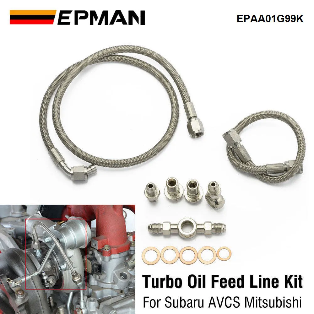 EPMAN Turbo Oil Feed Line Kit EPAA01G99K For Subaru AVCS Mitsubishi TDO4 TDO5 TD06 Turbo Chargers & Parts
