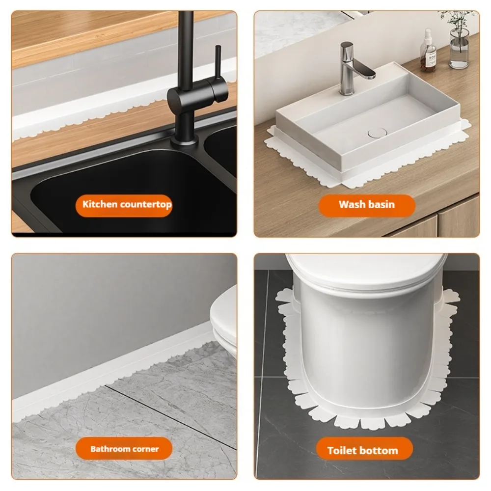 90-degree Fit Kitchen Sink Edge Corner Sealing Strip Tape PVC Waterproof Anti-leak Bath Caulk Tape Self Adhesive Caulk Sticker
