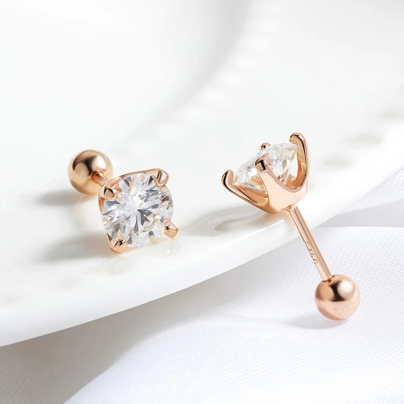 Smyoue 0.5CT 1CT 2CT GRA Certified Moissanite Stud Earrings for Women Sparkling D Color Lab Diamond 925 Sterling Silver Jewelry