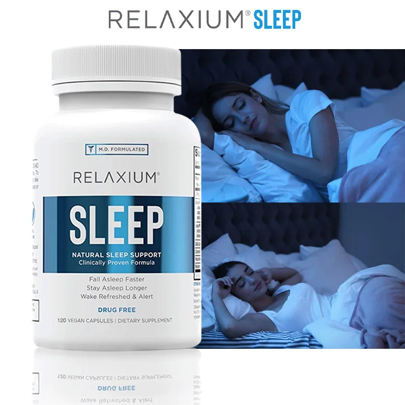 

Natural sleep aid, sleep supplement with magnesium, melatonin, GABA, chamomile, valerian