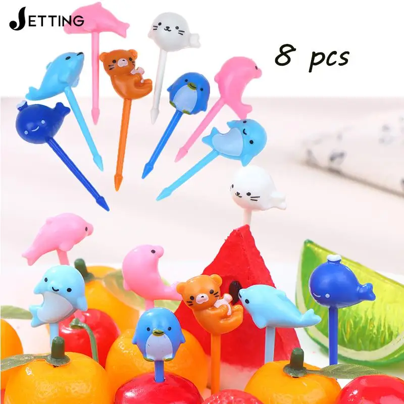 60 Forchettine Frutta A Forma Di Animali Per Bambini - Stuzzicadenti Colorati Per Lunch Box E Feste