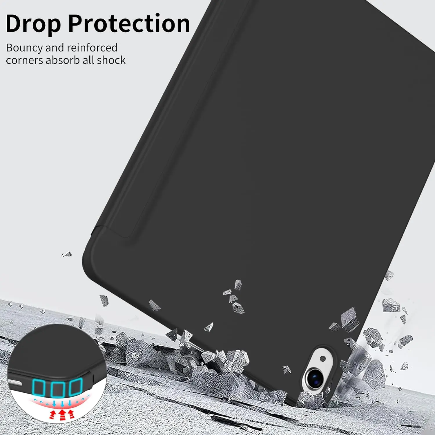 Premium Tri-Fold Flip Case - Magnetic Stand PU Leather Protective Cover
