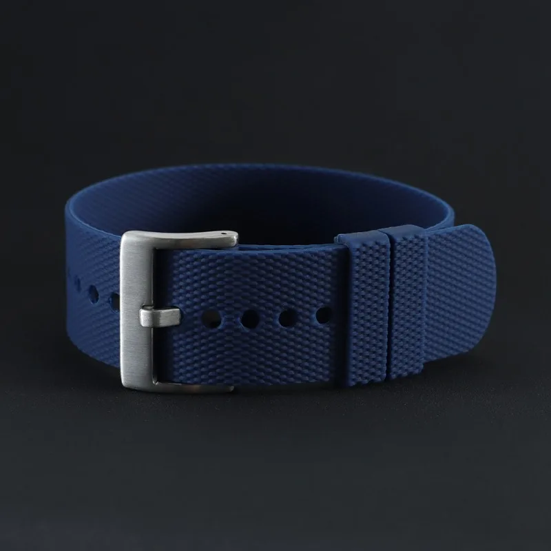 Silver, Black, and Rose Gold Silicone Watchband with Metal Pin Buckle