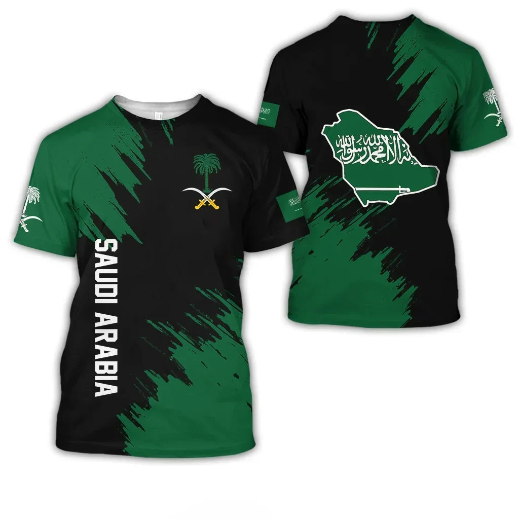 Saudi Arabia Middle East Arabian Style 3D Printed Polyester T-shirt, Crewneck Casual Summer T-shirt for Men and Women Camiseta De Poli Ster Con Estampado 3D De Estilo Rabe De Oriente Medio De Arabia Saudita