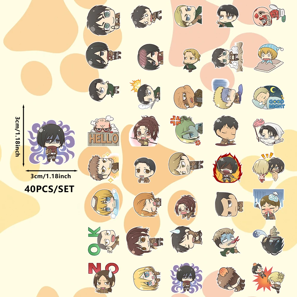 Attack on Titan Chibi Stickers Set – DIY Decorative Sticker Collection