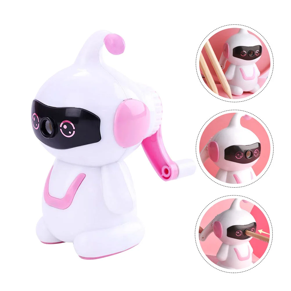 

Gadpiparty Color Pencils Pencil Sharpener Cartoon Robot Manual Cute Tool Office Use Hand