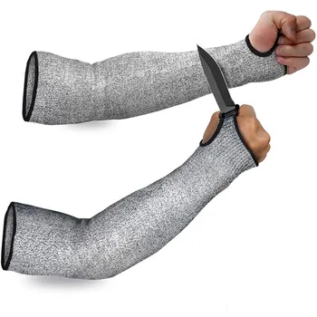 1Pc Level 5 HPPE Cut Resistant Anti-Puncture Work Protection Arm Sleeve Cover Anti-cut Level 5 Safety Work Gloves Cut Gloves 1