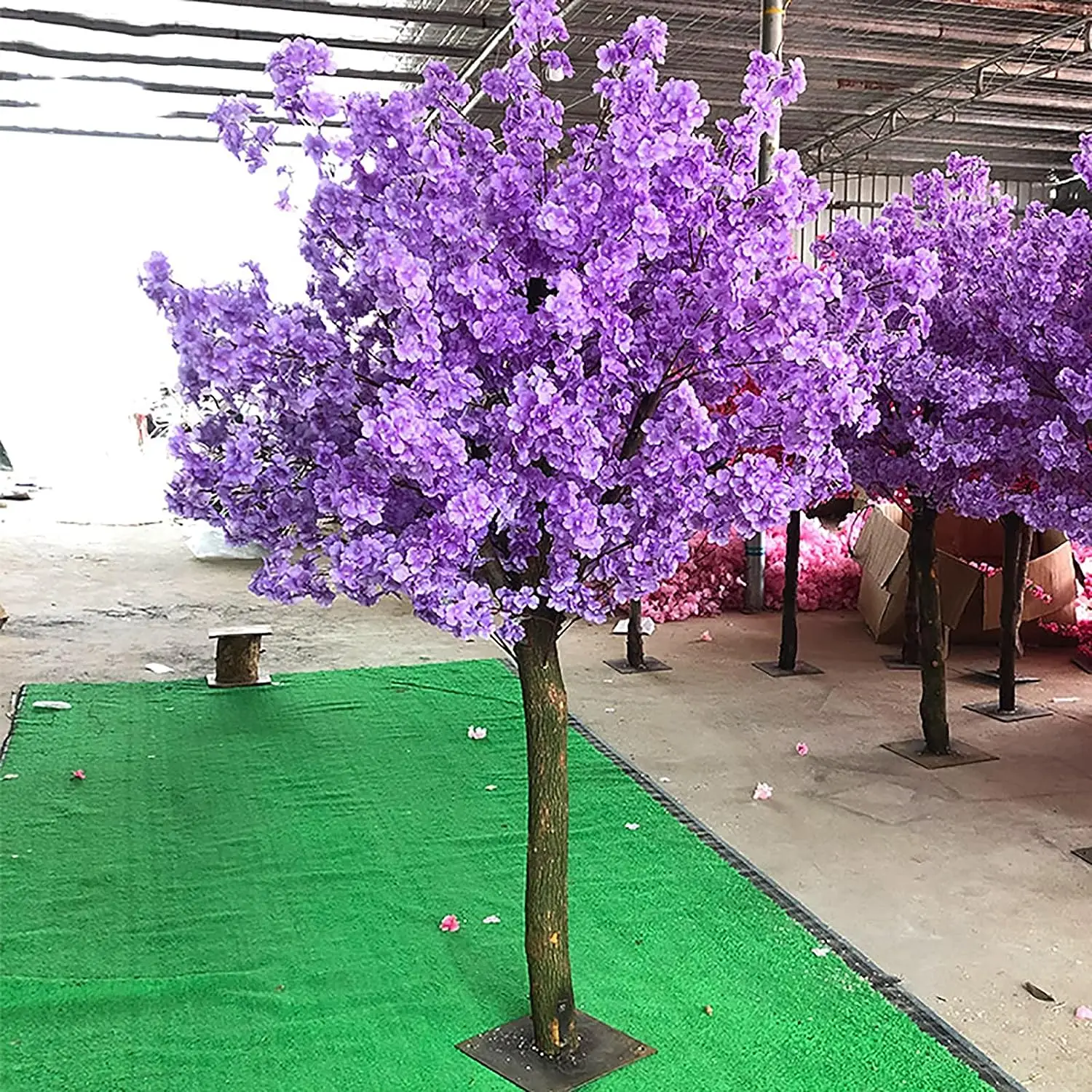 Hermoso árbol de flores de cerezo Artificial japonés, flor de Sakura falsa  realista púrpura, decoración para interiores y exteriores, restaurante, 5  pies - AliExpress