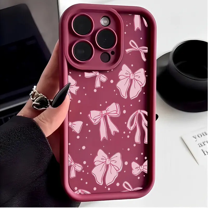 Cartoon Bow Design Phone Case with Enhanced Protection