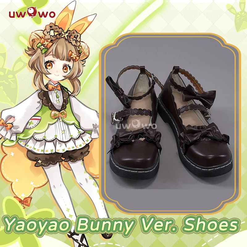 

UWOWO Genshin Impact Fanart Yaoyao Cosplay Shoes Yao Yao Cute Bunny Suit Cosplay Leather Shoes