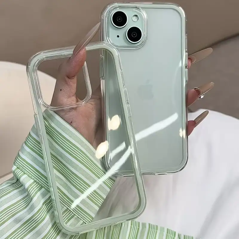 Luxury Candy Color Frame Clear Back Phone Case For iPhone 17 16 15 14 13 12 Pro Max 11 16PLUS 17 Acrylic Shockproof Bumper Cover - Image 4