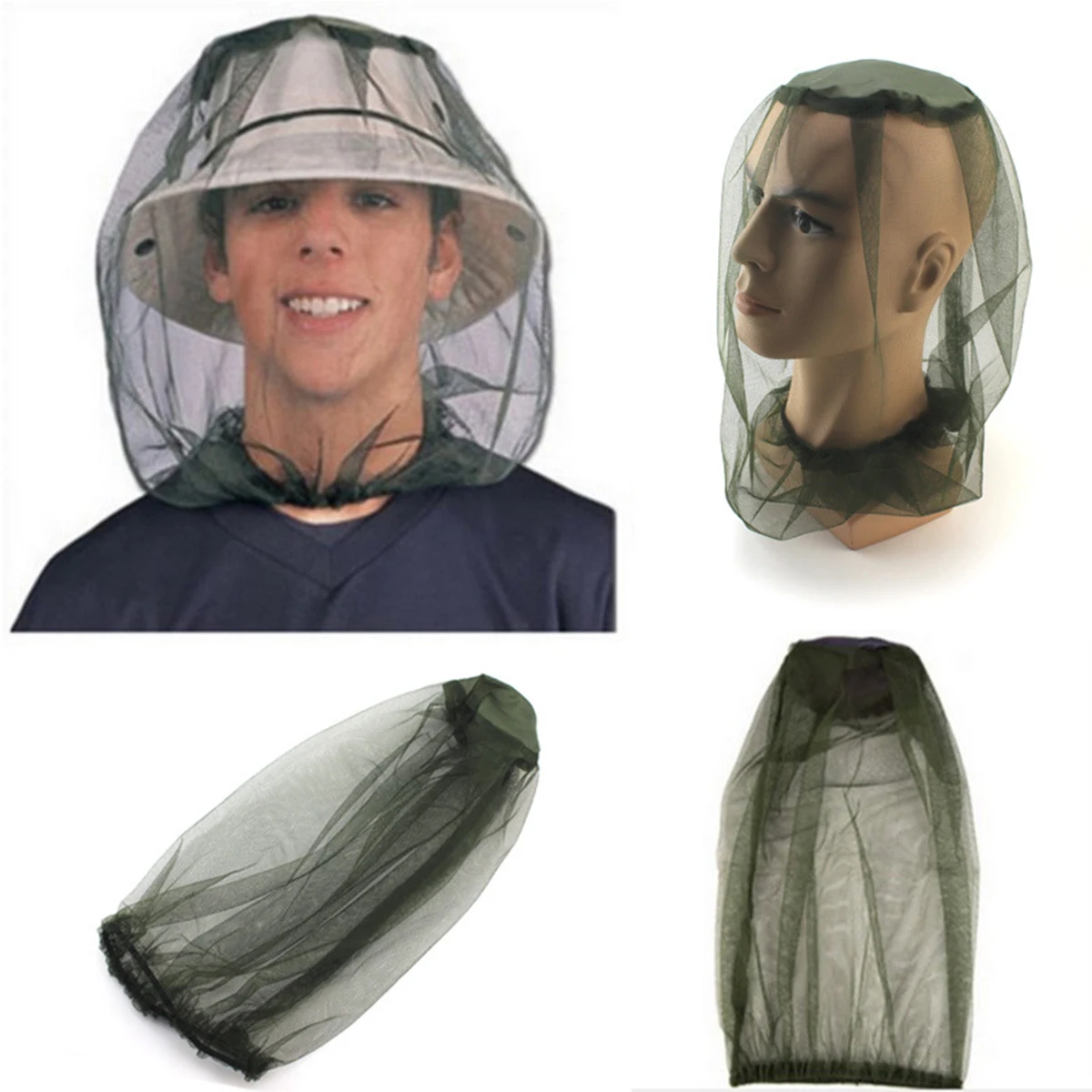 

Outdoor Hiking Field Camping Travel Anti-mosquito Head Covering Mesh Mosquito Net Cap Fishing Anti-mosquito Cap Outdoor Supplies