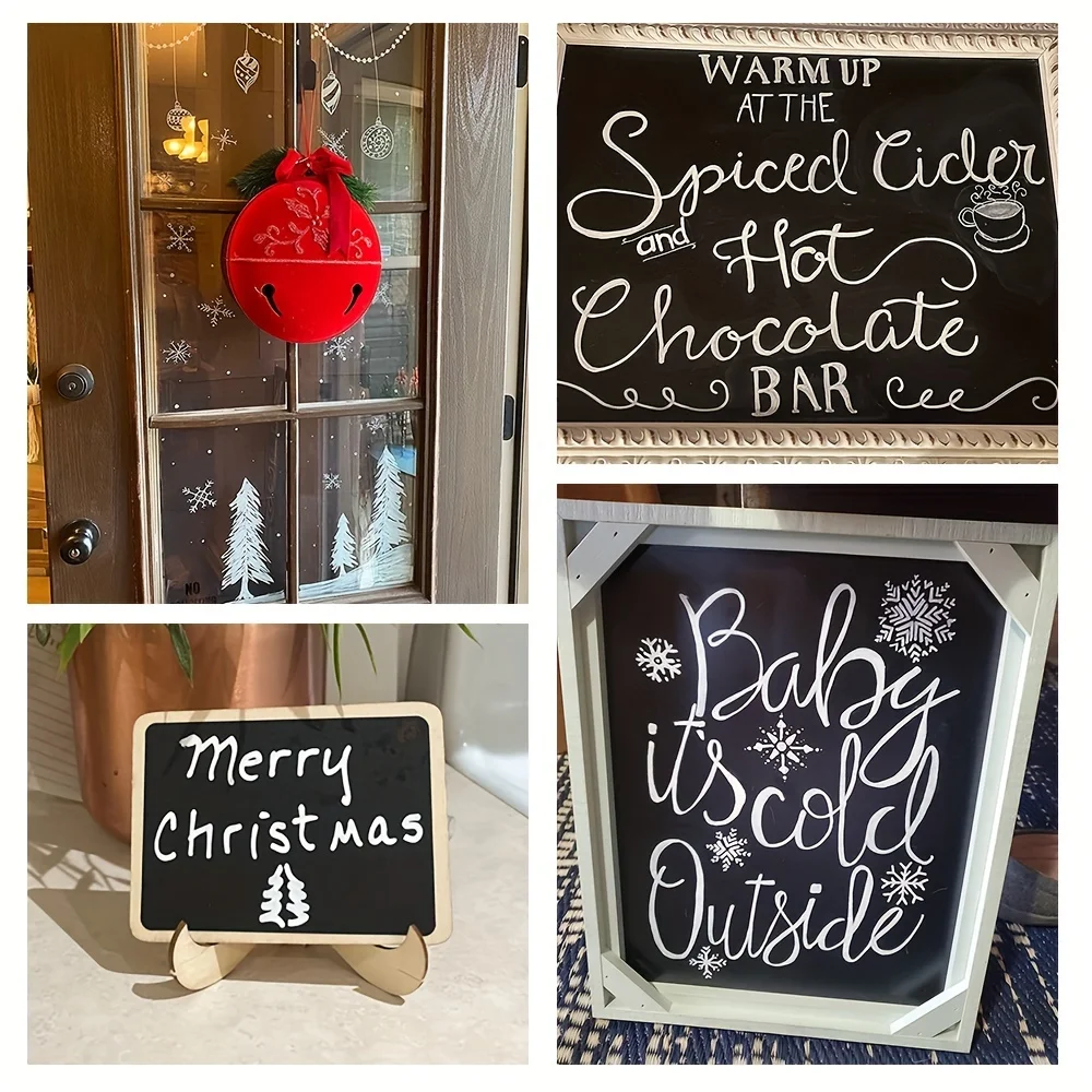 5 White Variety Chalk Markers-Wet & Dry Erase Chalk Pens for Blackboard Chalkboards Windows Signs Glass Bistro