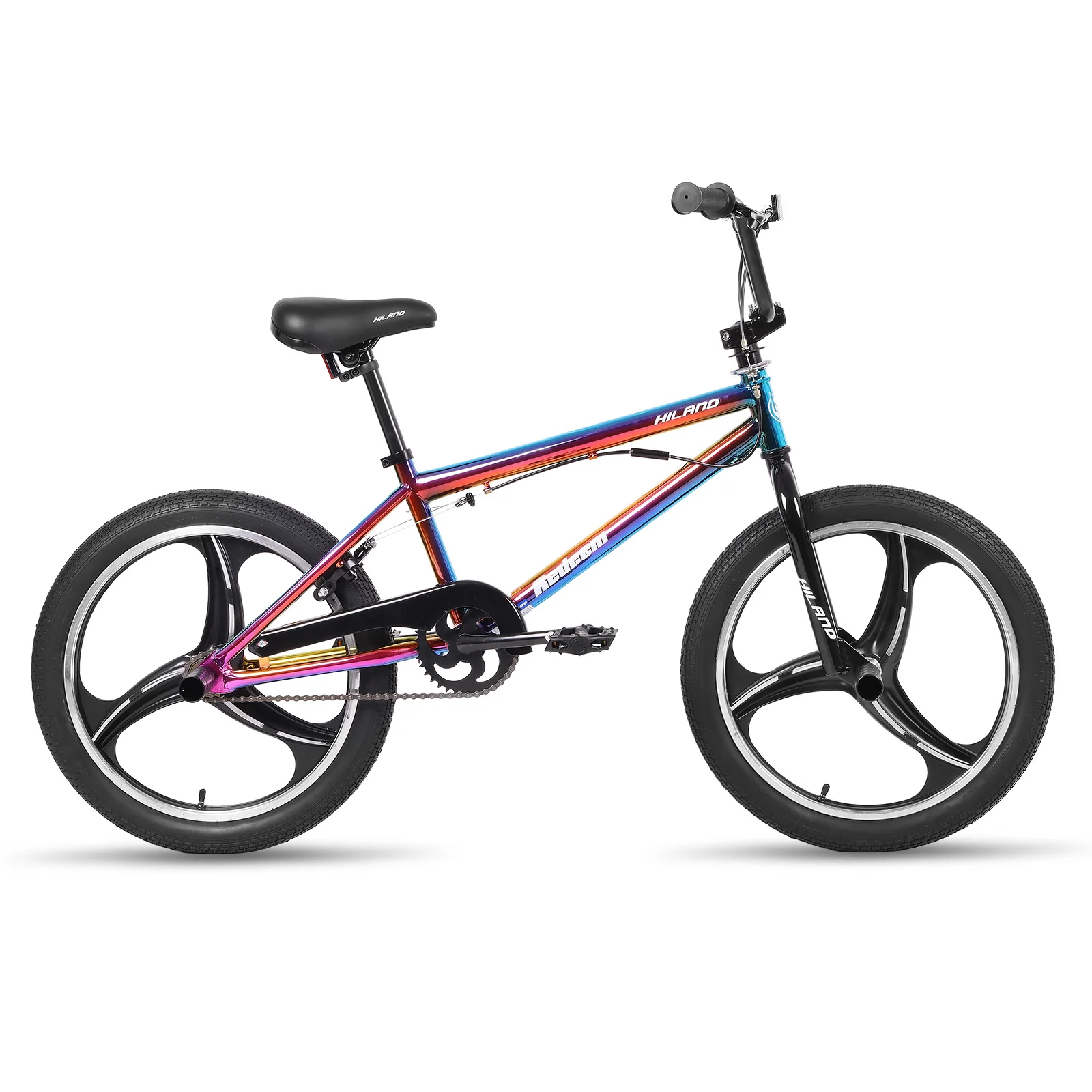 Bicicleta BMX para niños Hiland de 20 pulgadas para niños y niñas de 5 a 12 años, estilo libre con rotor de 360 grados, bicicleta BMX para niños de una sola velocidad con 4 clavijas
