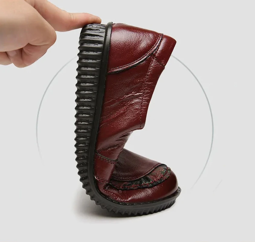 Women Vintage Luxury High Quality Loafers Women's Moccasins Casual Elegant Ladies Wide Shoes Genuine Leather Ballet Flats Shoes