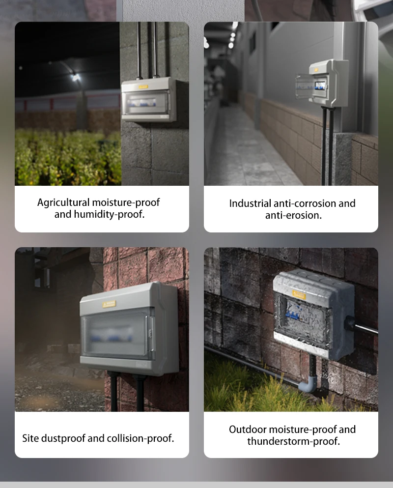 Elektrische ip66 oberflächen montierte PC abs Kunststoff wasserdichte Verteiler kasten Leistungs schalter Schalt kasten Indoor Outdoor – Detail 4