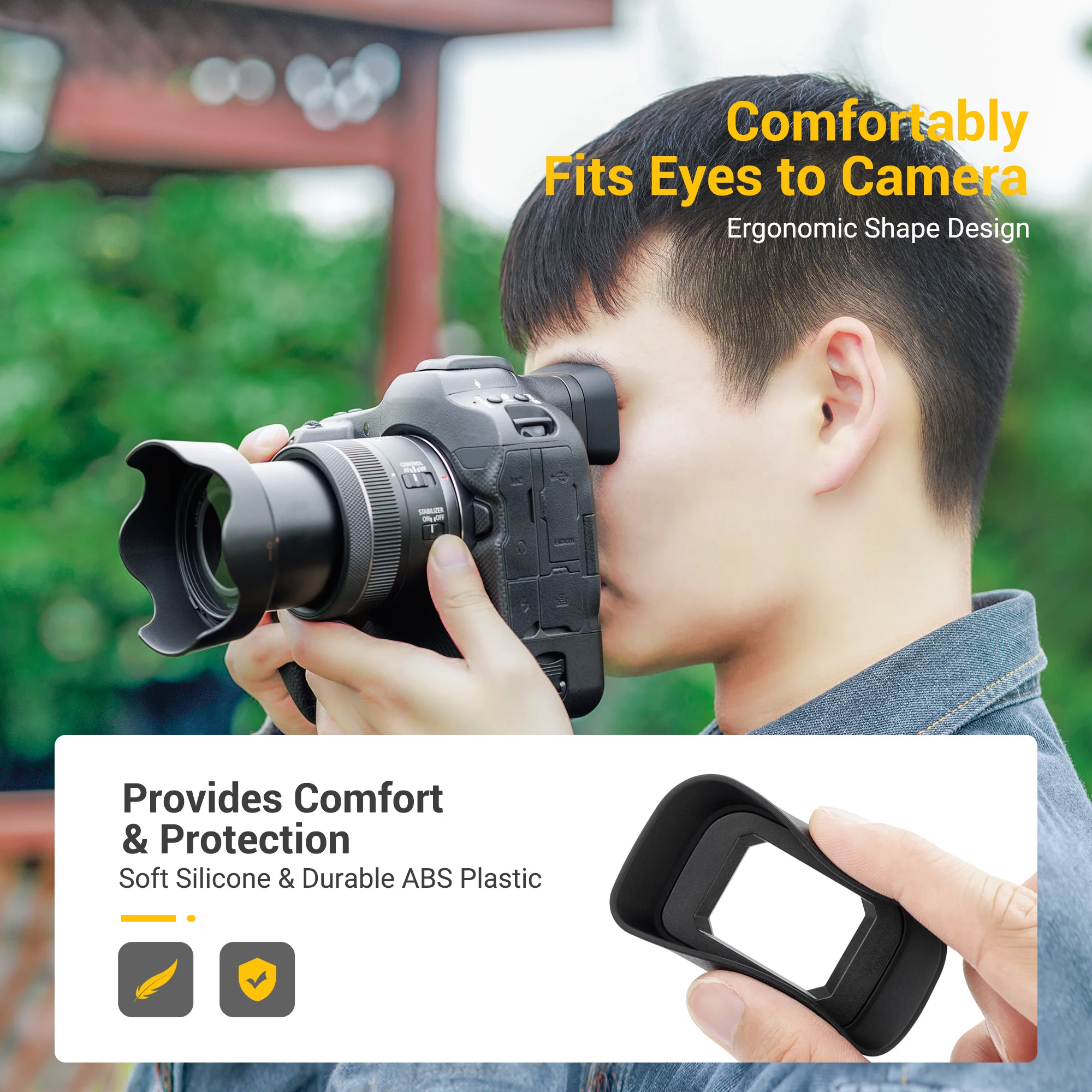 Description Picture 6 of itemReplaces Iconic Brand ER-h / ER-hE Soft Eyecup Eyepiece Viewfinder Eye Cup for Iconic Brand EOS R3 Eyecup Camera Extended Eyeshade Protector