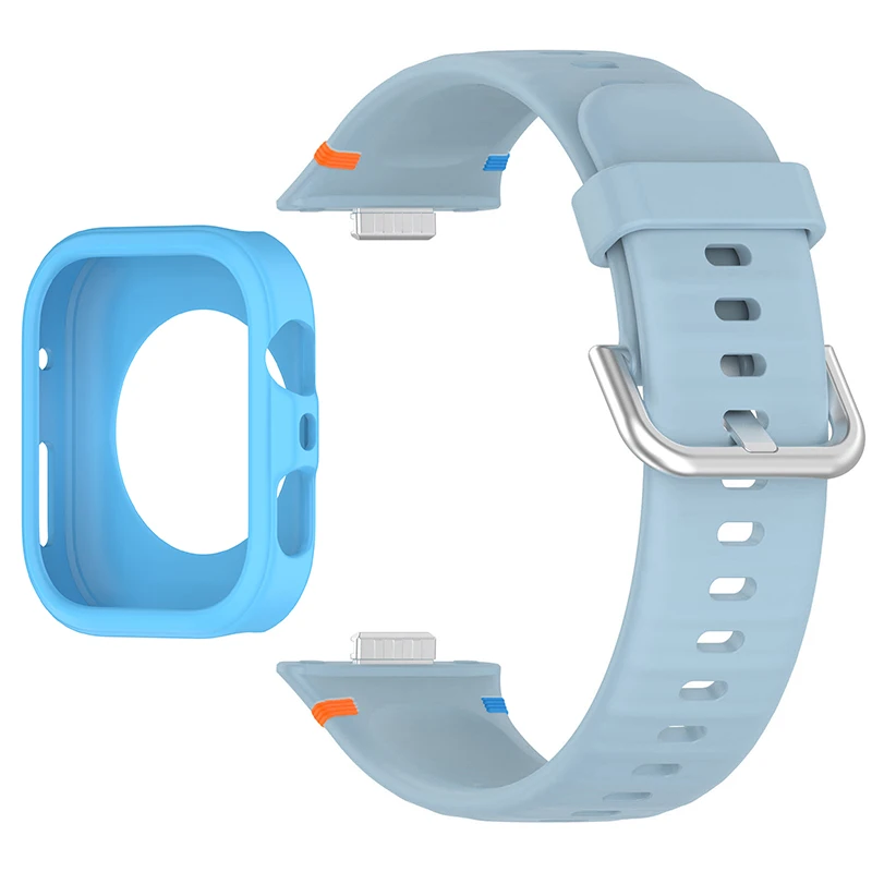 Protective Soft Case with Silicone Sports Strap for Smartwatch Fitness Bands