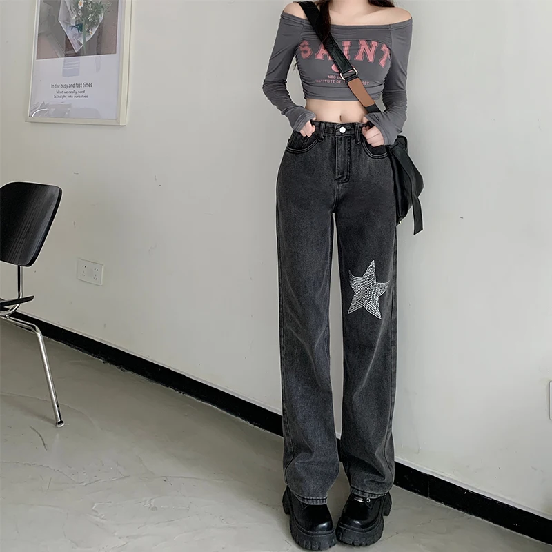 

ILARES Baggy Jeans Woman High Waist Female Clothing Korean Fashion Streetwear Y2k Pant Jeans Women Vintage Clothes Women's Pants