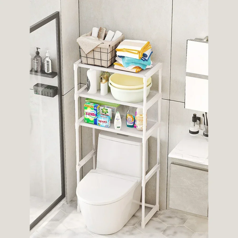 Over The Toilet Storage Rack Multilayer Perforation-Free Washing Machine Shelf Multi-Functional Toilet Simple Storage Cabinet