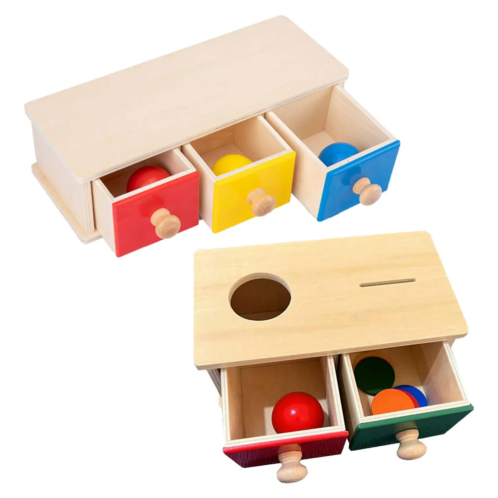 

Wooden Object Permanence Box Teaching Aid Montessori Toy for Preschool Baby Kids Age 3 4 5 6 Boy Girls Valentines Day Gifts