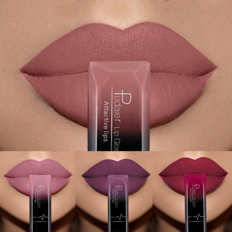 21 Color Lip Gloss Waterproof Matte Liquid Lipstick Moisturizing Pudaier Lip Gloss Makeup Beauty Cosmetics lip makeup,lip glaze,lip lacquer,lip tint,lip stain,lip gloss
