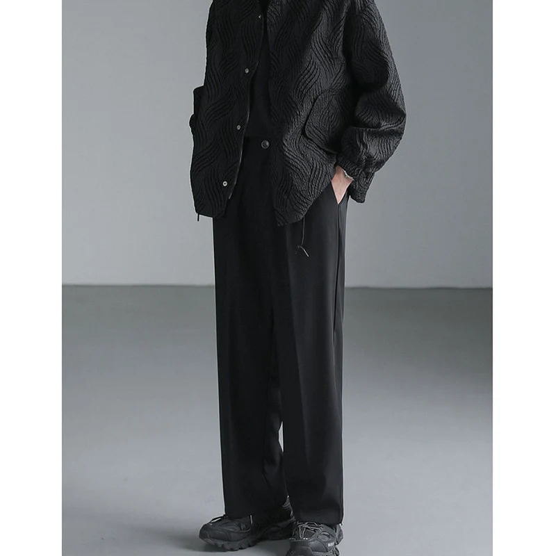 Spring Autumn KPOP Fashion Style Harajuku Slim Fit Tops Loose All Match Casual Outerwear Stand Collar Button Long Sleeve Jacket