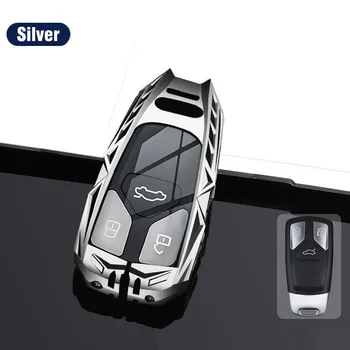 Custodia per chiave a distanza per auto in lega di zinco Shell per Audi A4 B9 A5 A6 8S 8W Q5 Q7 4M S4 S5 S7 TT TTS TFSI RS Protector Fob Keyless - Custodia per chiave a distanza per auto in lega di zinco Shell per Audi A4