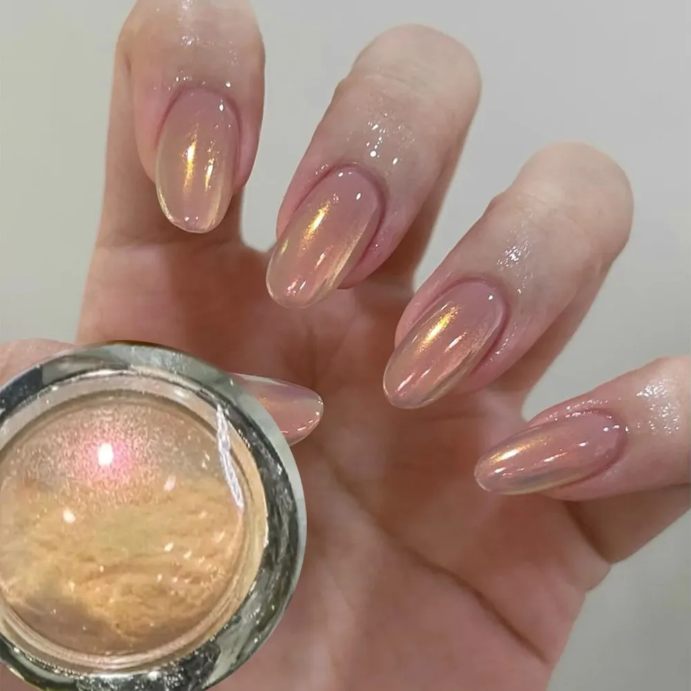 Chrome Light Champagne Gold Nail Powder