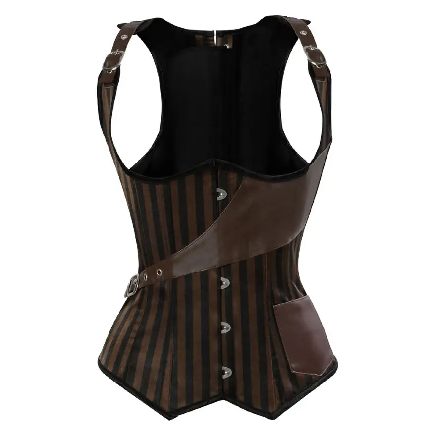 

Sexy Steampunk Underbust Corset Vest Body Shaper Waist Trainer Gothic Bustier With Straps Burlesque Lingerie Top Plus Size