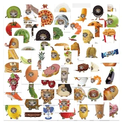10/30/69PCS Cute Cartoon Food and Cat Meme Stickers Funny Animal Decoration Decals DIY Stationery Diary Phone Kawaii Sticker Toy