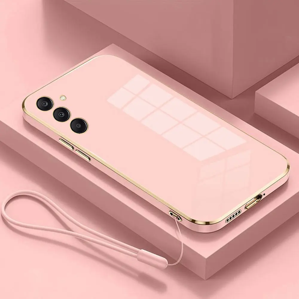 Luxury Square Plating Shockproof Phone Case with Stylish Back Cover