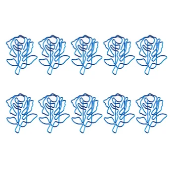 10pcs Blue Paper Clips Exquisite Notebook Binder Files Delicate Photo Hold Business Cards Notes Envelopes 1