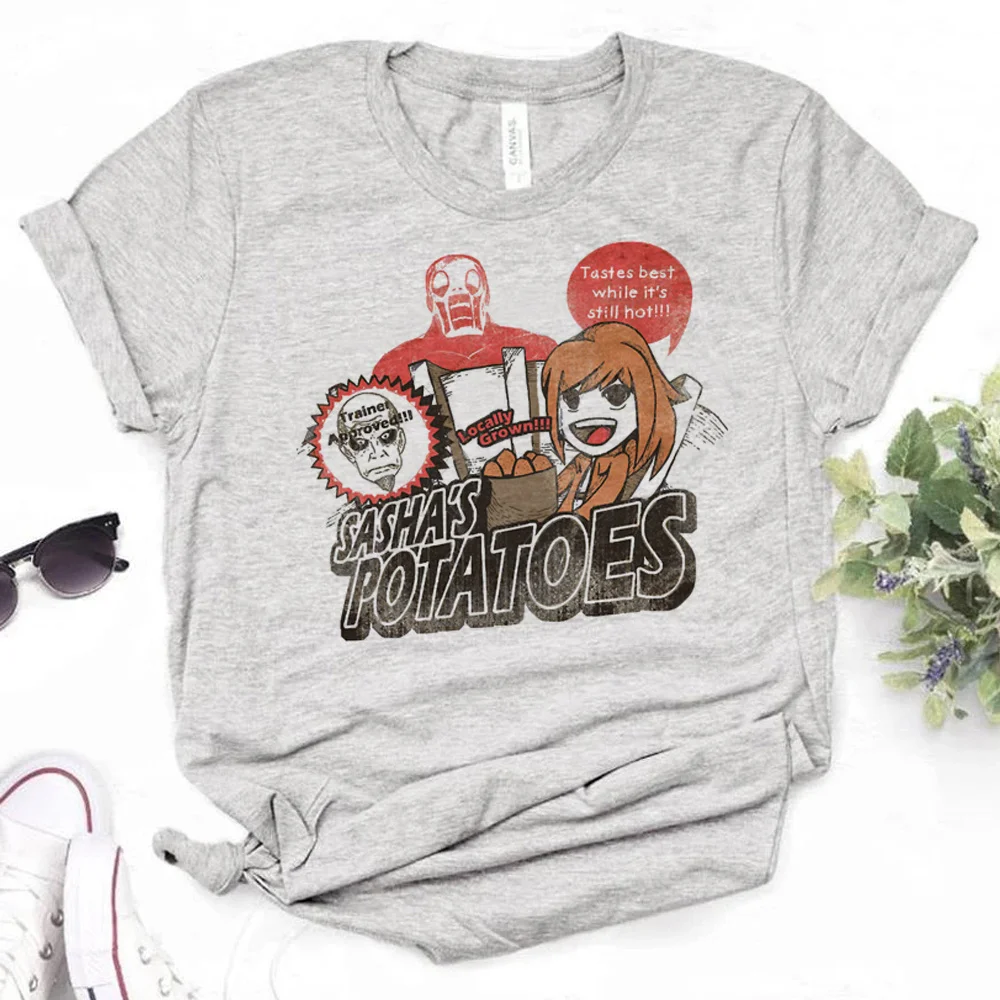 

Attack on Titan tshirt women designer Japanese streetwear Tee girl graphic 2000s clothing
