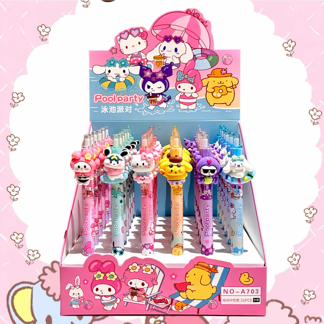 36 Stück Gelstift Capibala Cartoon Harz Kawaii Druckknopf-Kugelschreiber Modellierung 0,5mm Schwarz Preiswert Schüler Schreibwaren Schulbedarf – Detail 4