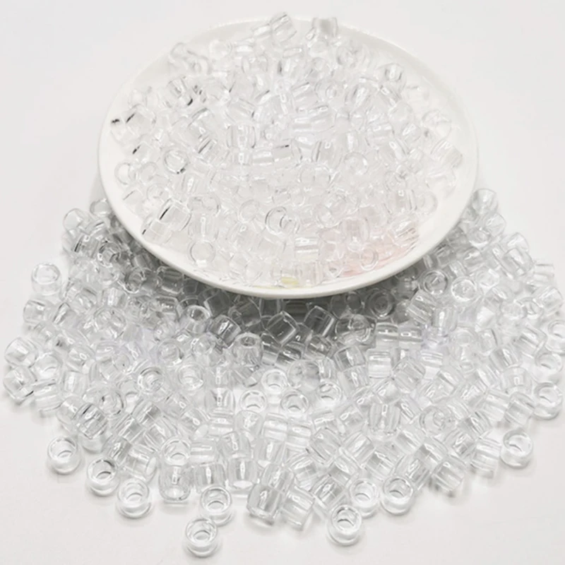 100Pcs/lot Mix Color Hair Braid Beads Decoration Pendants Clear African Hair Bead 4mm Large Hole Hair Clips for Braids Styling 6