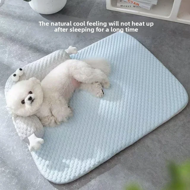 Breathable and non-stuffy dog bed, universal summer sponge dog bed, dog mat for heatstroke prevention, moisture absorption, deta 6