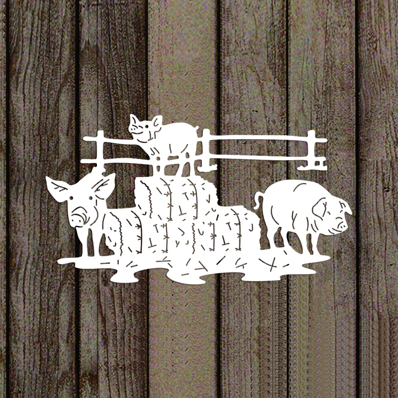 GG1072 2022 New Pig Fence Metal Cutting Dies DIY Scrapbooking Embossing Paper Photo Frame Stamps Craft Template Mould Stencils