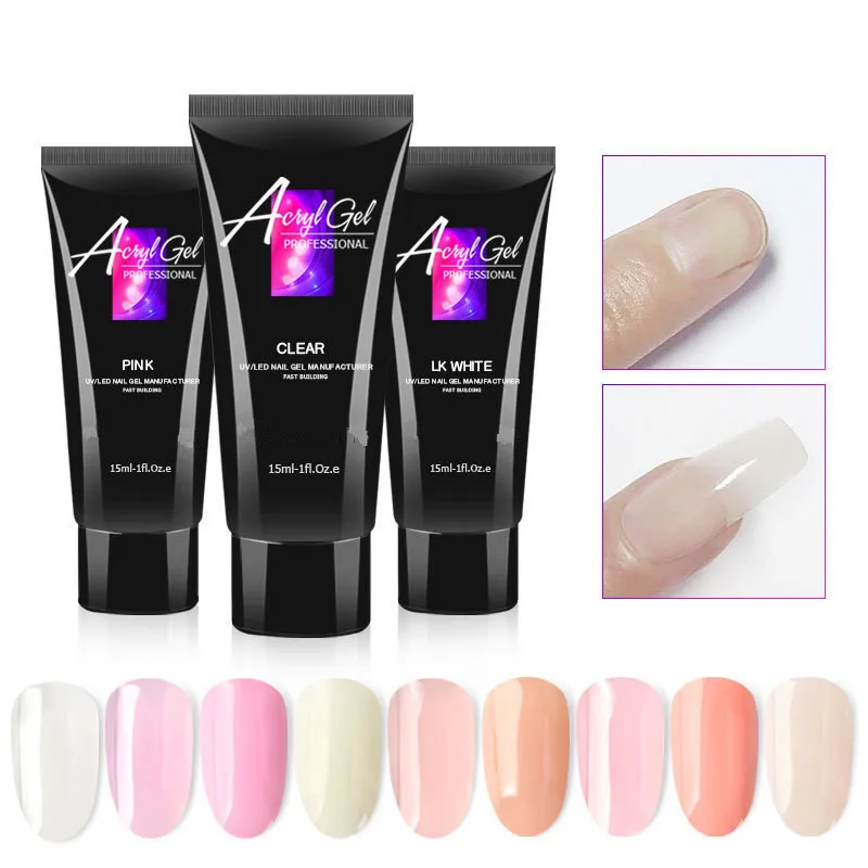 Gel Per L'Estensione Delle Unghie In Gel Uv Cristallino Da 15 Ml A Rapida Essiccazione, Gel Led Jelly A Lunga Durata Per La Manicure