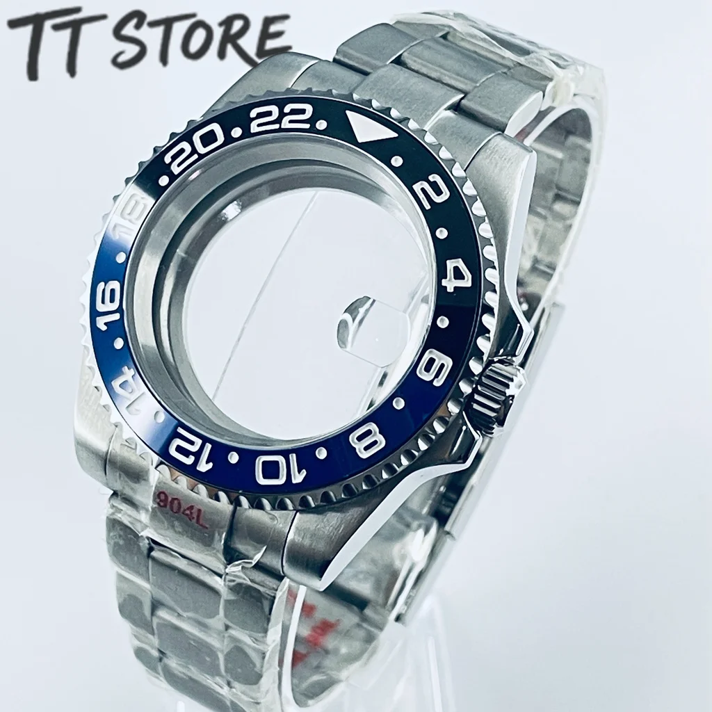 Silver 40mm Watch with Ceramic Bezel and Sapphire Case