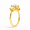 Round 3 Stone Moissanite Ring 3ct Engagement Minimalist Style Wedding Woman Real 14K Gold Hollow Ring 2