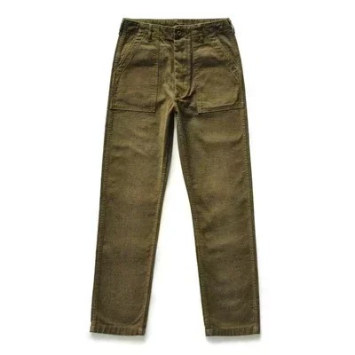 SauceZhan OG107 Fatigue Utility Pants Military Pants VINTAGE Classic Olive Sateen Men's Baker Pants Satin Cotton Straight Fit 5