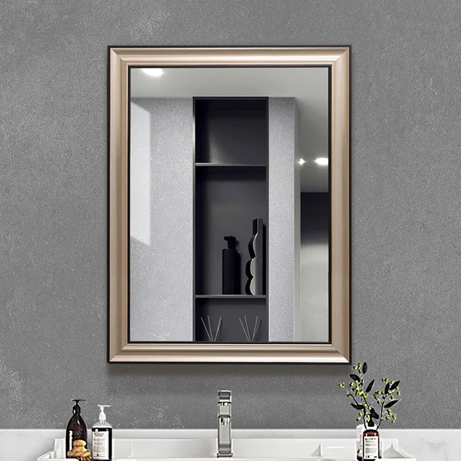 

Wall Mounted Bathroom Mirror Large Vintage Waterproof Decorative Mirror Aesthetic Art Espejo Pared Home Decoration EB5JZ