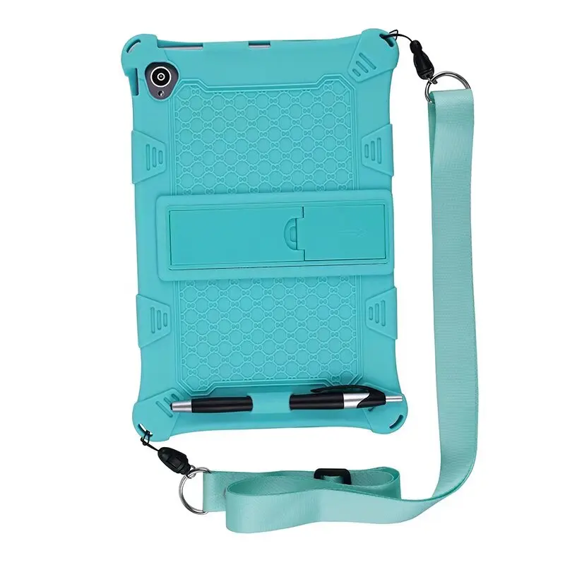 Children's Vintage Texture Tablet Cover with Shoulder Strap & Pen Holder