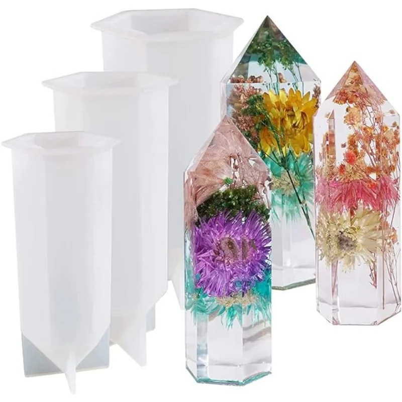 Stampi In Resina Di Cristallo Cono Esagonale Stampi Cuboide Centrum Stampo In Resina Siliconica, Stampo In Resina Cubo Per La Creazione Di Gioielli Ar