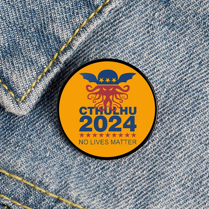 

1 шт., Cthulhu, 2024, печатная Милая брошь на заказ, рубашка, лацкан, сумочка, значок для рюкзака, мультяшная Женская булавка