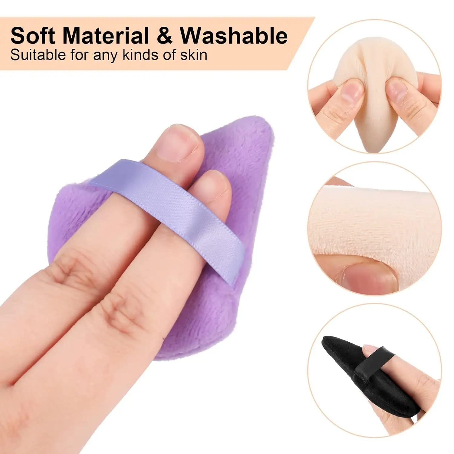 5/10/50Pcs Velvet Cosmetic Powder Puff Makeup Sponge Puff Dry Use Triangle Women Soft Smooth Beauty Washable Face Makeup Tools 4