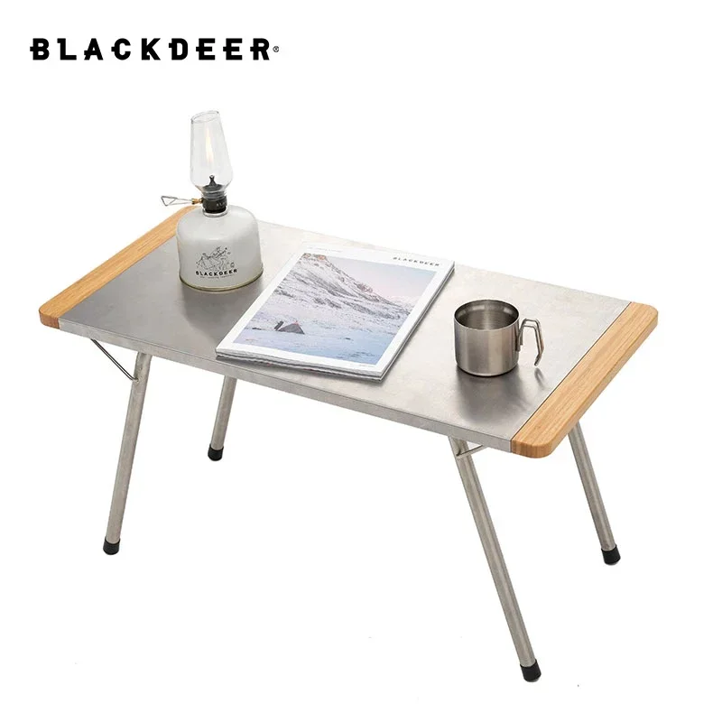 

Black-Deer Bamboo Stainless Steel Folding Table Portable with Carry Bag BBQ Stable Frame for Outdoor Camping Ultralight